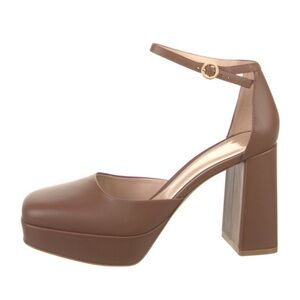 Gianvito Rossi Brown Platform Mary Jane with Ankle Strap